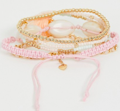Armband met zeechelpen en parels