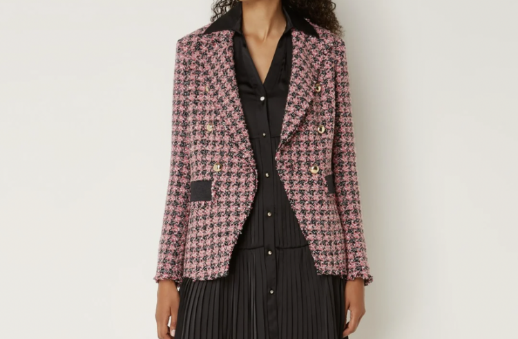 Barbie Roze Giacca double-breasted blazer van bouclé met klepzakken