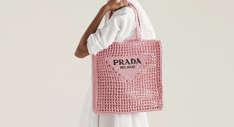 barbie roze Shopper van raffia